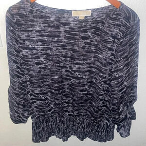 Michael Kors‎ sheer blouse purple/black print
